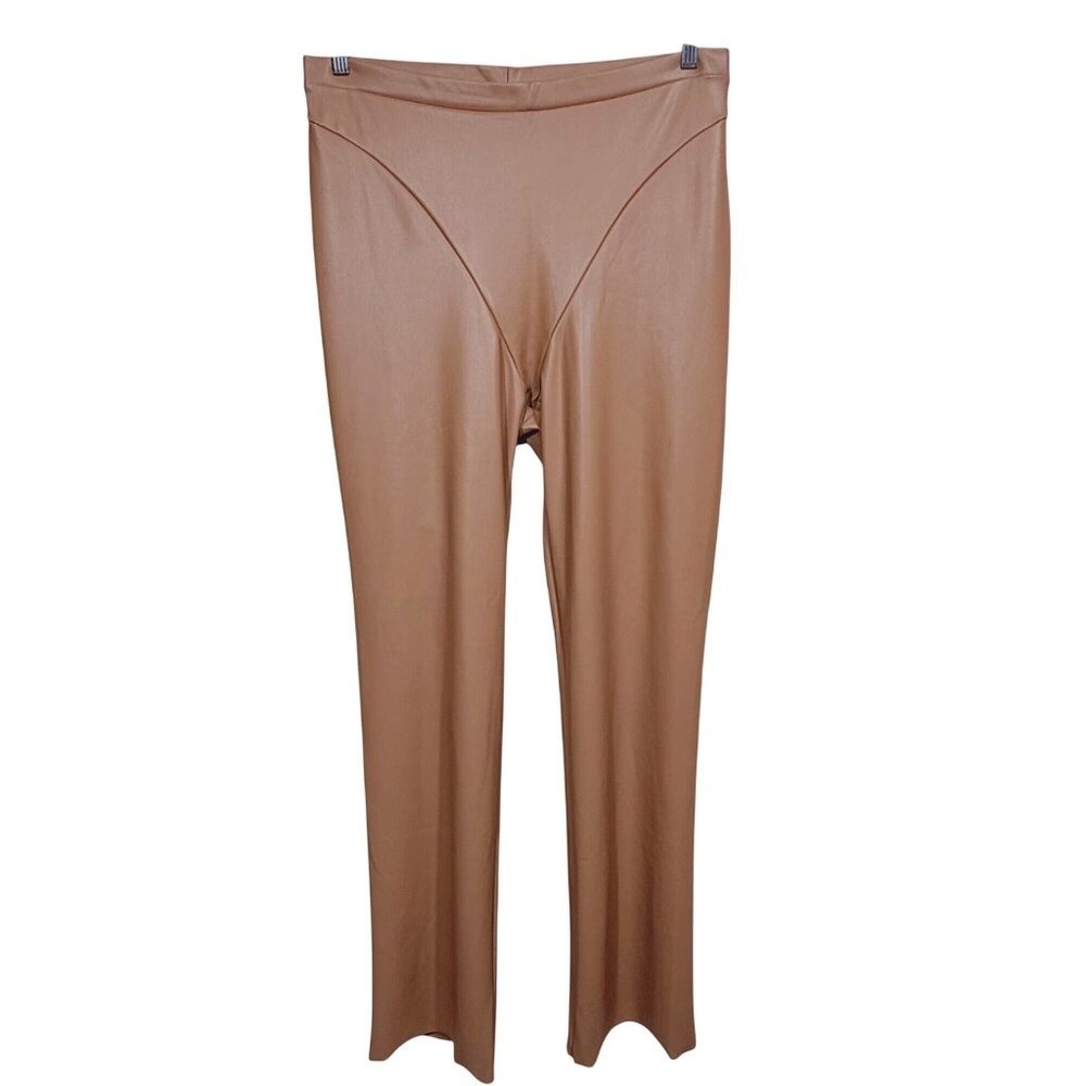 SKIMS Faux Leather Tube Top + Boot Cut Pant Set Sienna‎ 3X - Picture 4 of 15